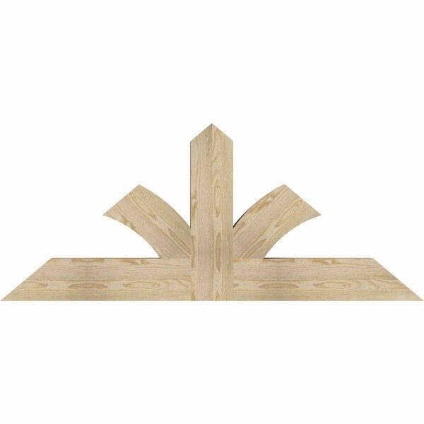 Ekena Millwork Richland Rough Sawn Timber Gable Bracket, Douglas Fir, 60"W x 25"H x 4"D x 6"F, 10/12 Pitch GBW060X25X0406RIC00RDF - main